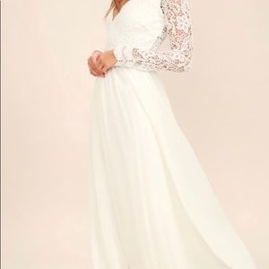 White Long Sleeve Maxi Dress